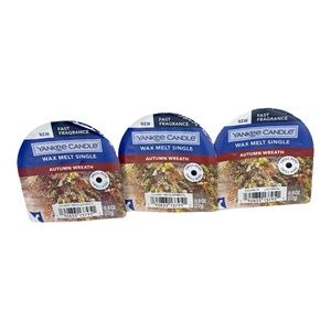 Yankee Candle AUTUMN WREATH Set of 3 Single Wax Melt